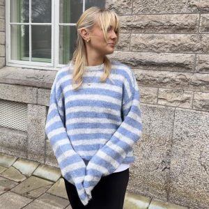VIMARLEY Knit Top - Light Grey Melange